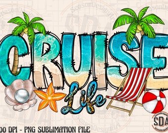 Cruise Life PNG: Tie Dye Summer Design (Digital Print)