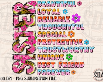 Sister PNG: Mother's Day Sublimation Design (Digital Download)