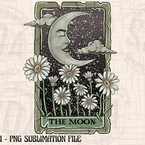 Tarot cards sun and moon Png Sublimation Design, The Moon Png, Moon, Tarot Card Png, Digital Design, Tarot Card Design, Digital Download
