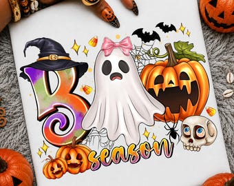 Halloween Boo Season Png, Trendy Halloween Lover Shirt Design, Funny Fall Png, Halloween Png, Ghost Png, Fall Png, Pumpkin, Digital Download