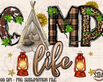 Western Camp Life PNG: Sublimation Design (Digital Download)