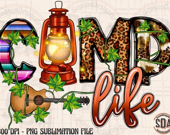 Western Camp Life PNG: Sublimation Design (Digital Download)