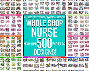 500+ Nurse PNG Bundle: Seasonal, Halloween, Christmas (Digital Download)