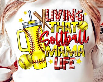 Retro Softball Mom PNG, Glitter Softball PNG, Softball Mom Life Sublimation Design, Retro Softball Png, Softball Mama, Game Day Softball Png