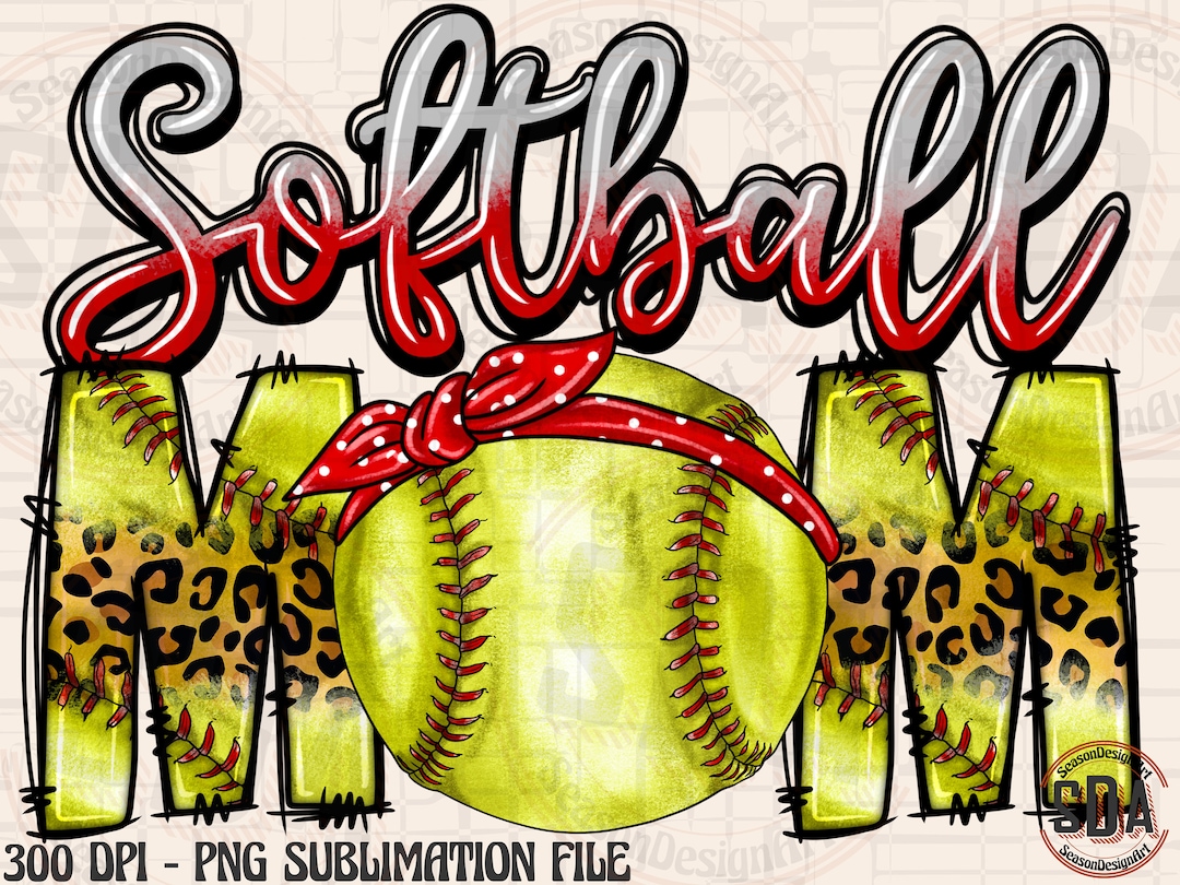 Softball Mom Png, Mother's Day Design, Sports Mama Png, Softball Mama