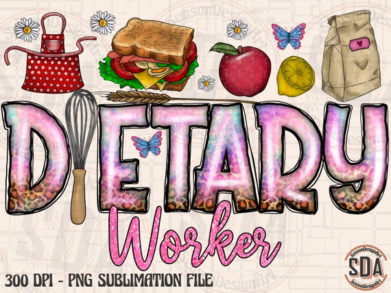 Dietary Worker PNG: Lunch Lady Sublimation Design (Digital Download)
