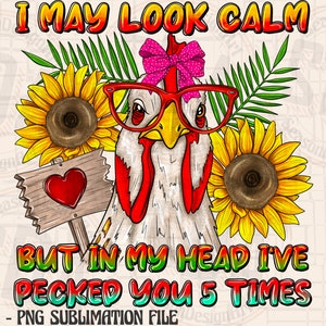 Funny Chicken Sublimation Design: Western Farm PNG (Digital Download)