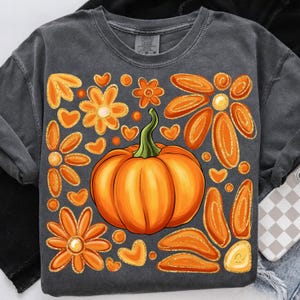 Glitter Boho Fall Floral Pumpkin, Autumn Pumpkin Floral, Glitter Fall Png, Fall Flower Pumpkin, Fall Leaf Png, Glitter Pumpkin Shirt Design