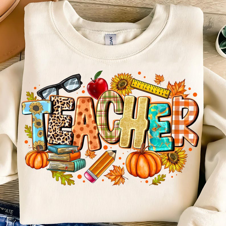 Teacher Fall Coquette PNG: Preppy Autumn Design (digital Download) - Etsy