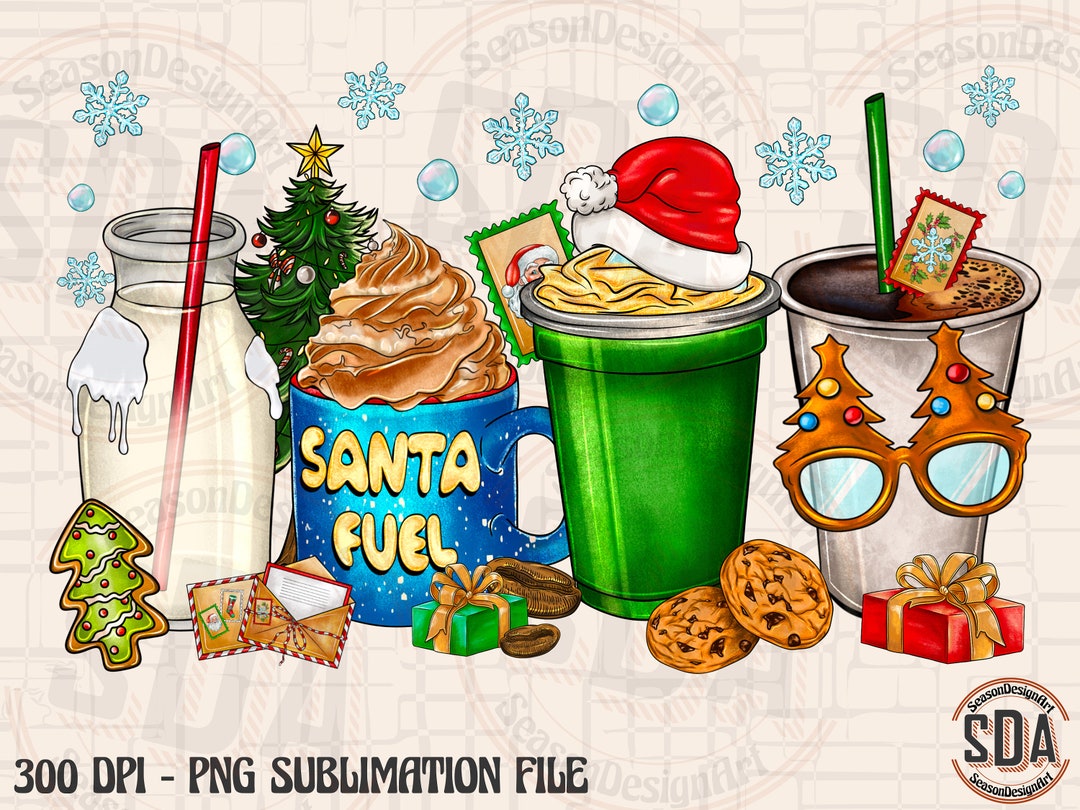 Santa Fuel Pngchristmas Milk and Cookies Pngchristmas Coffee Etsy