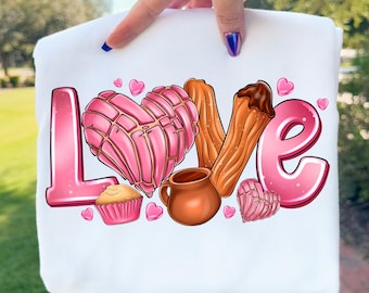 Love Concha Pan Dulce PNG, Funny Mexican Bread Lover PNG, Xoxo png, Concha Pan Dulce PNG, Mexican Sweet Breads png, Western Valentine Png