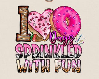 100 Days of School Donuts PNG: Sprinkled Fun Sublimation (Digital Download)