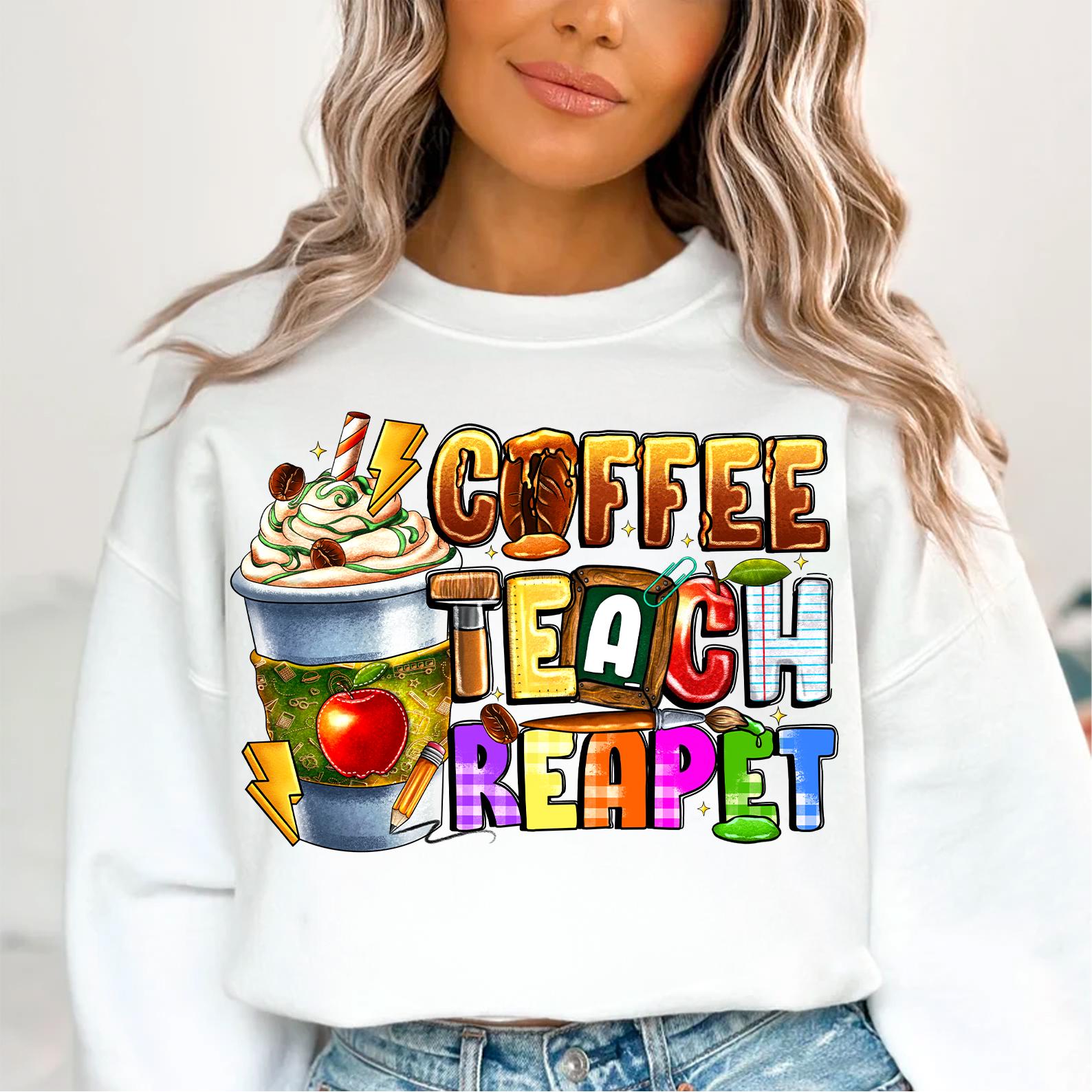 Coffee Teach Repeat PNG: Teacher Life Back to School (digital Download ...
