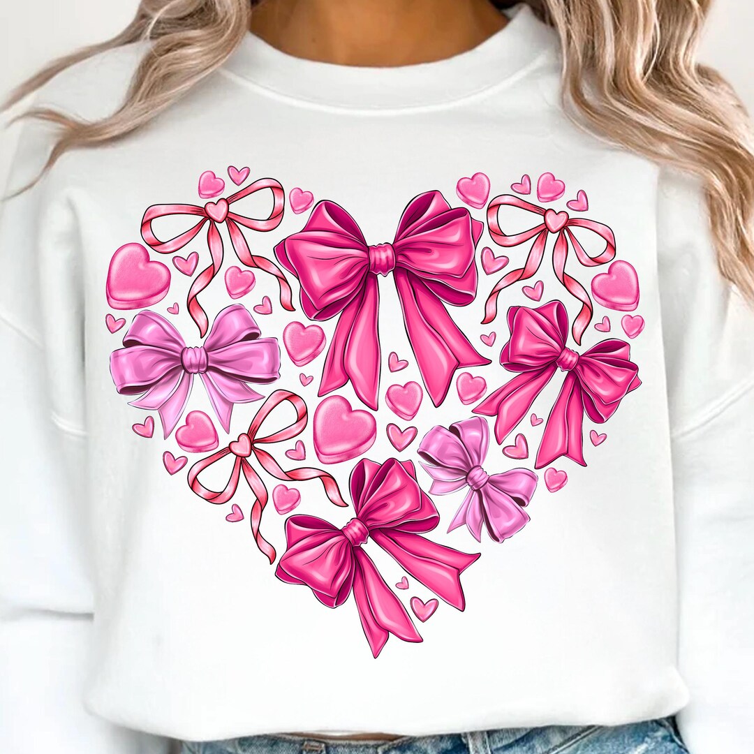 Bow Heart Png, Coquette Valentine's Day Png, Bow Png, Heart Png ...