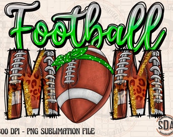 Football Mom Leopard PNG: Sports Mama Sublimation Design (Digital Download)