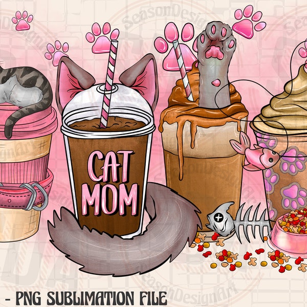 Cat Mom Coffee Cups Png Sublimation Design, Cat Mom Coffee Cups Png, Coffee Cup Png, Cat Mom Png, Leopard Coffee Cup, Digital Download