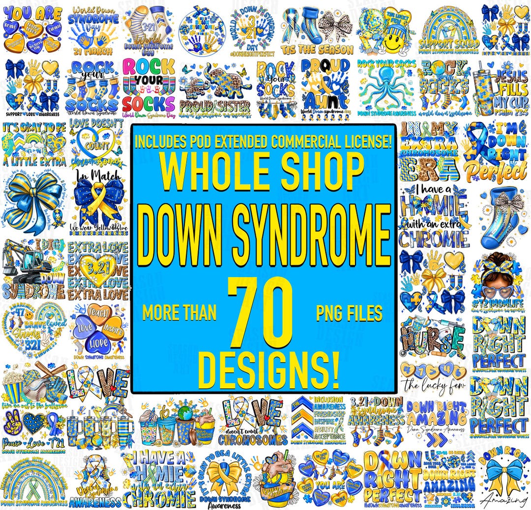 70+ Down Syndrome Png Mega Bundle, Down Syndrome Awareness Day Bundle ...
