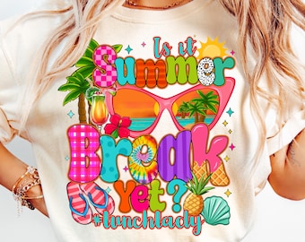 Summer Break Teacher PNG: Tropical Beach Design (Digital Download)