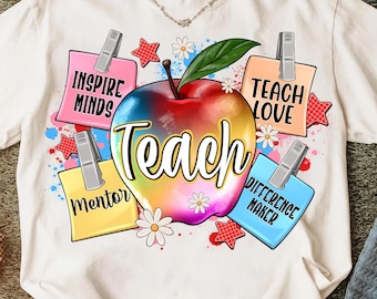 Teacher Appreciation T-shirt Design, School PNG (Digital Download)