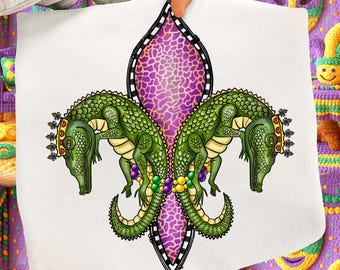 Mardi Gras png sublimation design download, Happy Mardi Gras, Mardi Gras carnival png, crocodile, Mardi Gras Logo,sublimate designs download