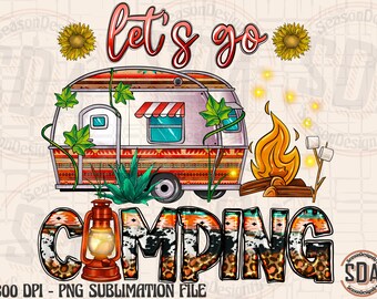 Camping PNG: Western Camper Sublimation Design (Digital Download)