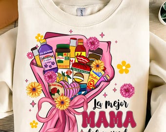 Floral La Mejor Mama Del Mundo PNG: Latina Mother's Day (Digital File)