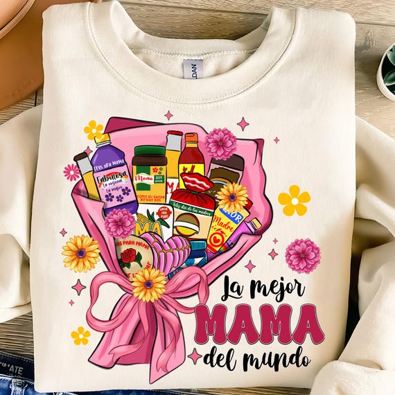 Floral La Mejor Mama Del Mundo PNG: Latina Mother's Day (Digital File)