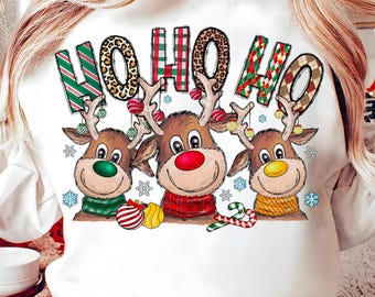 Ho Ho Ho Deer Png, Deer, Christmas Deer, Reindeer, Merry Christmas Png, Deer Png, Christmas, Sublimation Design,Digital Download