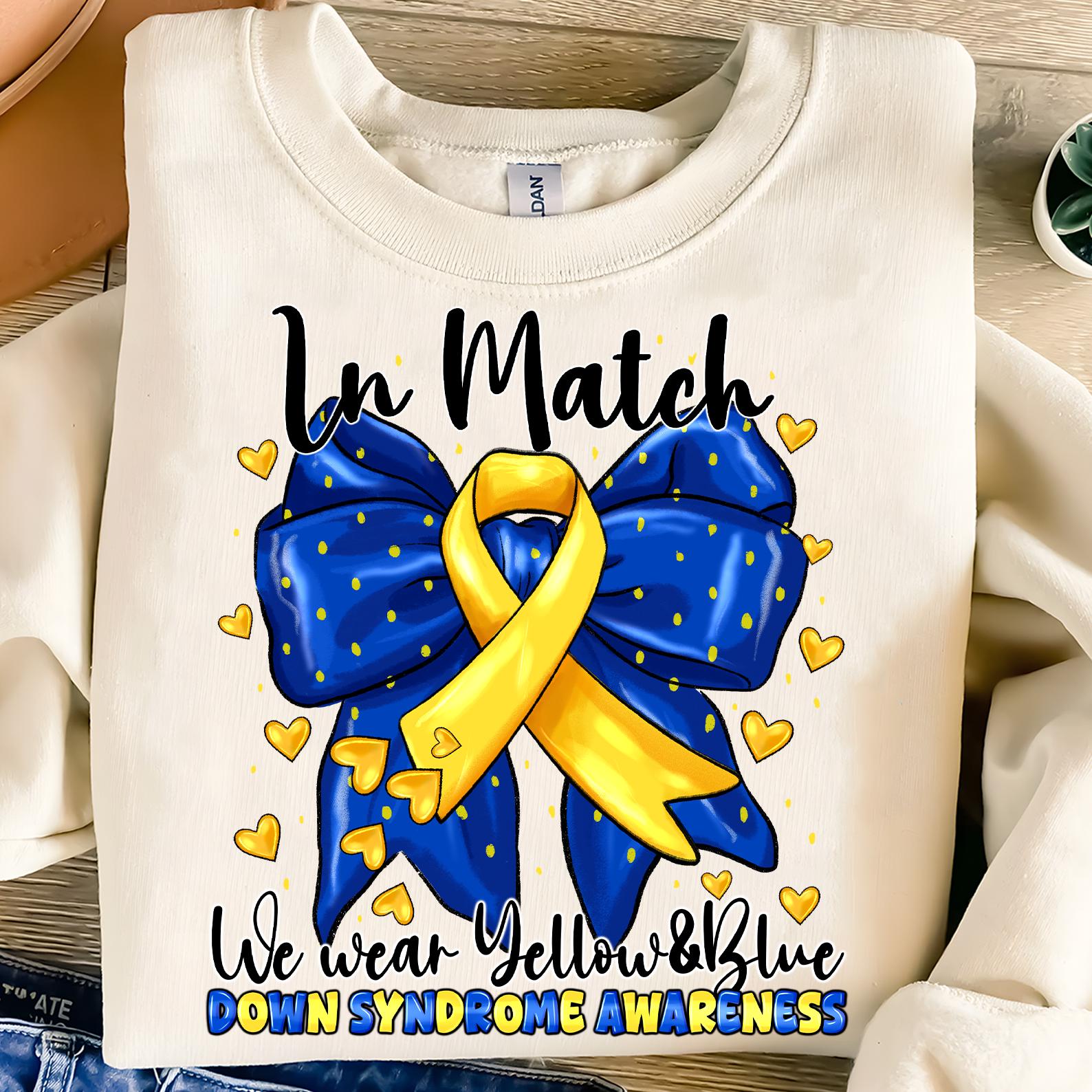 Down Syndrome Awareness PNG: Yellow Blue Ribbon Sublimation (digital ...
