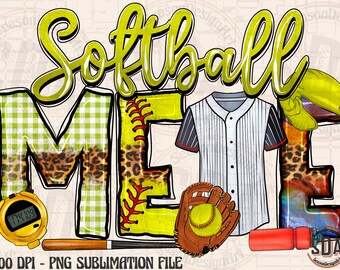 Softball Meme Clipart: Sublimation PNG File (Digital Download)