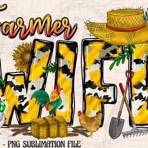 Farmer Wife Png File, Farmer Png, Farmer Design, Farmer Wife Clipart,Digital Download, Farm Wife Png, Farmer Sublimation Design, Western Png