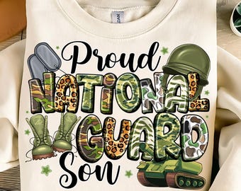Proud Army National Guard Son PNG: Sublimation Design (Digital Download)