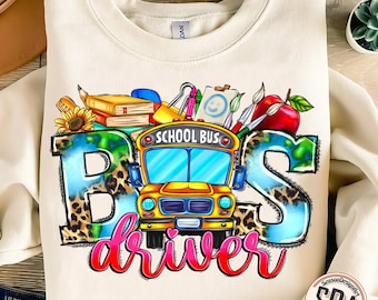 Bus Driver School Sublimation Design: Teacher's Day PNG (Digital Download)