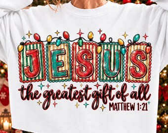Jesus Greatest Gift of all PNG, Bow Nativity Coquette Christmas Sublimation PNG Design, Manger PNG, Bow Manger Png, Christmas Bow