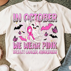 Coquette Pink Ghost PNG: Breast Cancer Awareness Design (Digital Download
