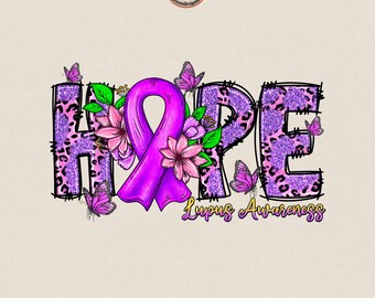 Lupus Awareness Png, Purple Ribbon Hope Png,  I Wear Purple Png, Purple Ribbon, Strong enough to fight Png,  Lupus Warrior, Digital Download