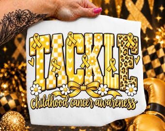Tackle Childhood Cancer, Childhood Cancer Png, Childhood Cancer Awareness, Gold Ribbon Png, Football Cancer PNG, Pediatric Cancer Png