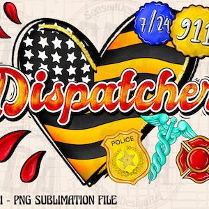 911 Dispatcher png sublimation design download, Yellow Line Flag Heart png design, Dispatcher png, Dispatcher png,sublimate designs download