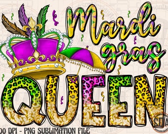 Mardi Gras Queen PNG: Sublimation Design Download