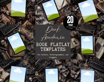 Dark Academia, Witchy Flatlay Bookstagram Posts- Book Flatlay Templates- Book Mockups- Instagram Post Templates- Author Instagram