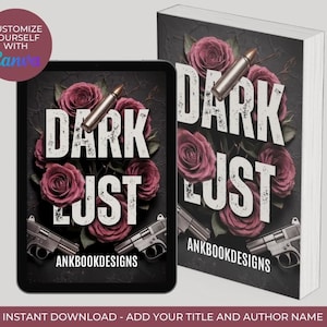Unique Dark Romance Cover Premade | Canva Template- Self Serve Customization | Romance Cover Design | KDP Book Cover Design