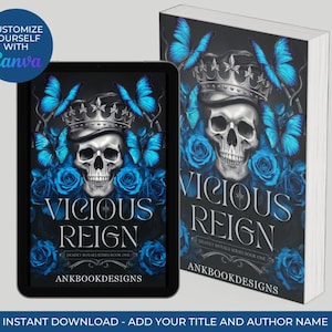 Unique Dark Romance Cover Premade | Canva Template- Self Serve Customization | Romance Cover Design | KDP Book Cover Design