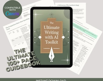 Guia de Escrita com IA para Autores | Planejador de Romance de 154 Páginas | Biblioteca de Ideias e Tutorial de Prosa | Kit de Ferramentas para Escritores de Ficção | Download em PDF