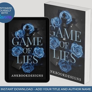 Unique Dark Romance Cover Premade | Canva Template- Self Serve Customization | Romance Cover Design | KDP Book Cover Design