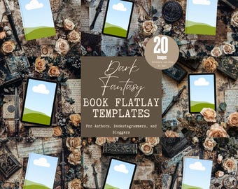 Dark Fantasy Flatlay Bookstagram Posts- Book Flatlay Templates- Book Mockups- Instagram Post Templates- Author Instagram