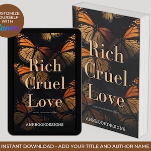 Unique Dark Romance Cover Premade | Canva Template- Self Serve Customization | Romance Cover Design | KDP Book Cover Design