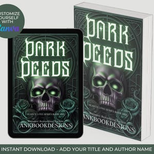 Unique Dark Romance Cover Premade | Canva Template- Self Serve Customization | Romance Cover Design | KDP Book Cover Design