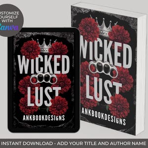Unique Dark Romance Cover Premade | Canva Template- Self Serve Customization | Romance Cover Design | KDP Book Cover Design