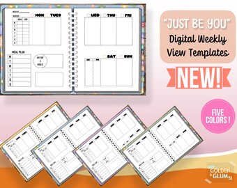 Digitaler Wochenplaner: Buntes Layout (PDF-Dateien)