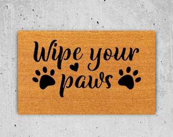 Wipe Your Paws Doormat, Welcome Doormat Funny Doormat, Dog Doormat, Dog Gift, Dog Lovers Gift, Birthday Gift, Cute Mat, Coir Doormat